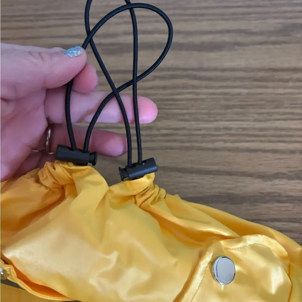 Yellow Striped Hooded Dog Raincoat